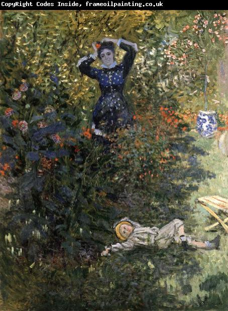 Claude Monet Camille and Jean Monet in the Garden at Argenteuil